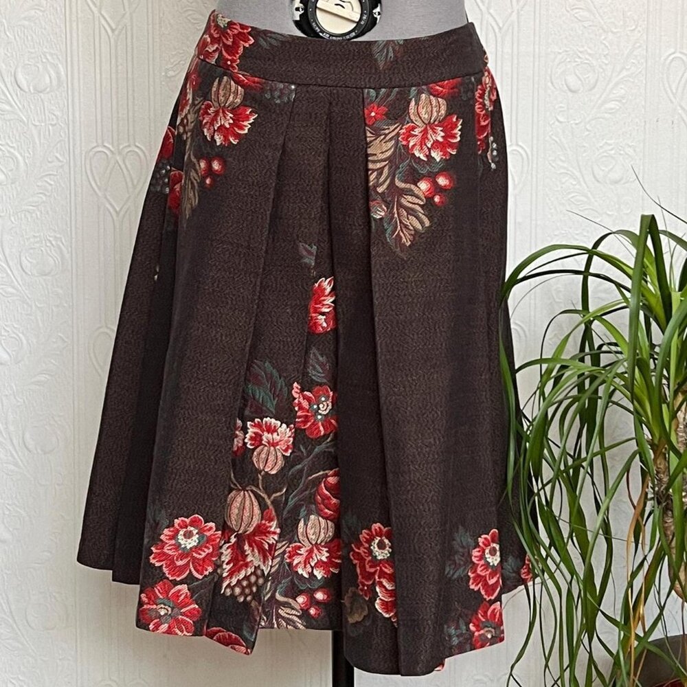 Vintage Kenzo Japanese style wool jacquard Early 2000 skirt Size 40 or US 10